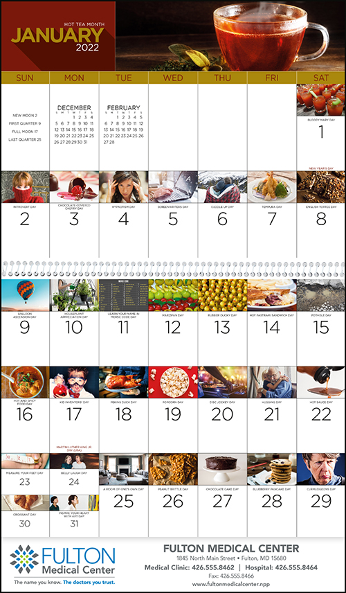 National Day ~ Every Day Is A Holiday Spiral Bound Wall Calendar for 2022